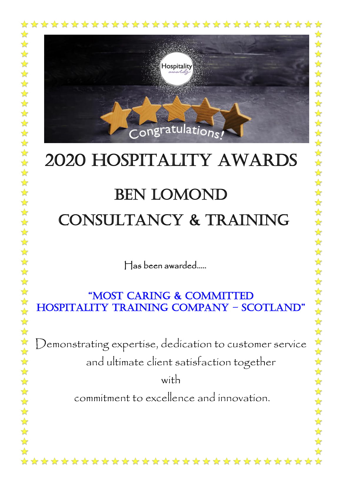 2020 hospitality awards
